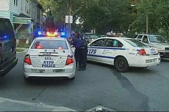 Police cars at the scene of the June 14 incident